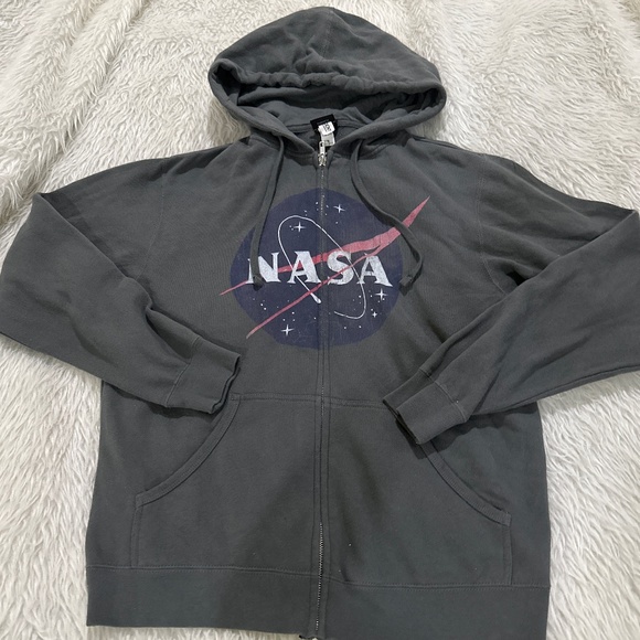 NASA gray full zip hoodie jacket size small - Picture 1 of 6
